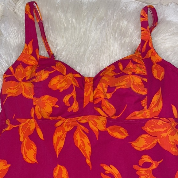 Lands End Tankini Floral Like New Sz 12 - Picture 2 of 6